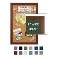 WIDE WOOD 16x20 Framed Cork Bulletin Board | Notice Board with Bold, Flat Face, 2-inch Wide Profile in 3 Hardwood Finishes