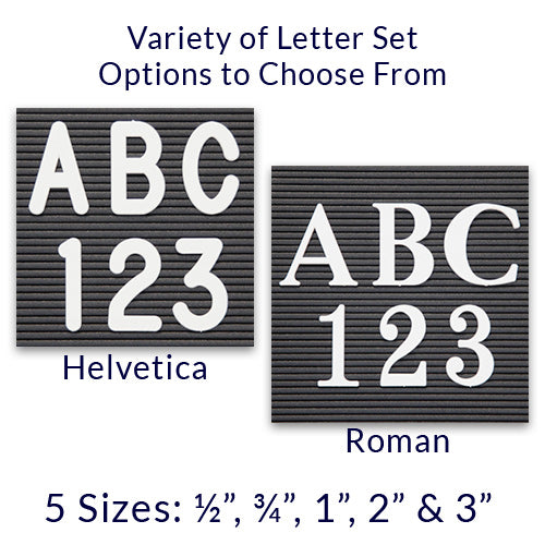  WHITE HELVETICA & ROMAN LETTERS COME IN 1/2", 3/4", 1", 2", 3" Letter Height Sizes