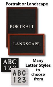 Open Face Felt Letter Board 8.5x11 Wood Frame