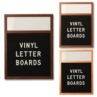 12x72 OPEN FACE LETTER BOARD WITH HEADER: 6 VINYL COLORS, 3 WOOD FINISHES