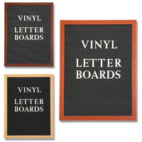 96x48 OPEN FACE LETTER BOARD: BLACK VINYL COLOR, 3 WOOD FINISHES