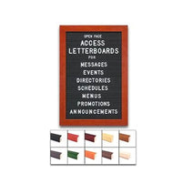 Access Letterboard | Open Face 12x18 Framed Black Vinyl Letter Board with 10 Classic Wooden 361 Frame Finishes