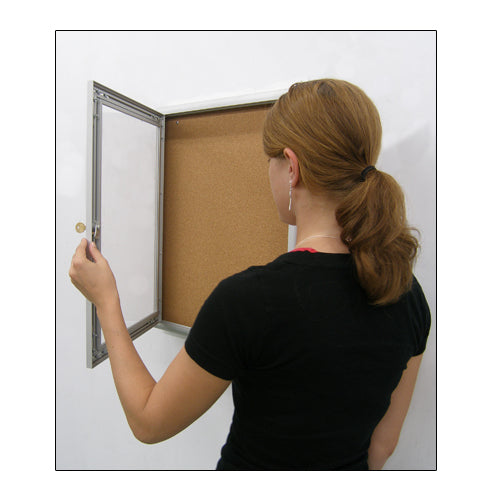 Outdoor Enclosed Bulletin Boards with Message Header | Radius Edge SwingCase