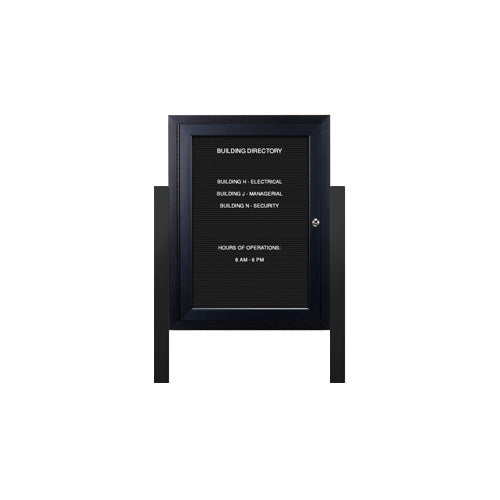 Free Standing Outdoor Enclosed Letter Boards with Posts | Single Locking Door Display Case 10+ Sizes