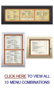 Indoor Enclosed Menu Cases for 11" x 14" Landscape Menu (Radius Edge) Sizes