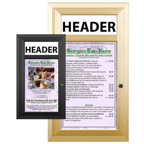 MENU CASE SHOWN: 11 x 17 SINGLE MENU | AVAILABLE IN SILVER, BLACK, DARK BRONZE & GOLD