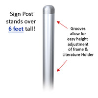 POSTO-STAND™ 6 Foot Pole with Adjustable 22x28 Poster Snap Frame and Optional Catalog Holders