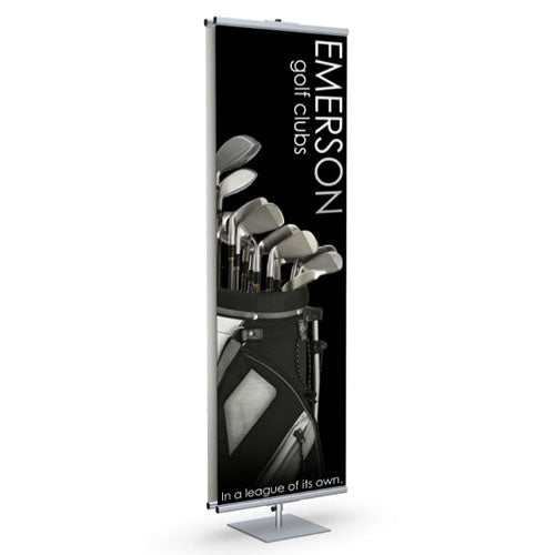 BANNER STAND WITH SQUARE BASE (SHOWN in SLIVER)