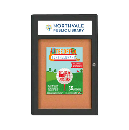 Outdoor Enclosed Bulletin Boards with Header (Radius Edge)