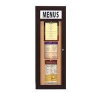 Indoor Enclosed Menu Cases with Header & Lights | Single Hinged Door