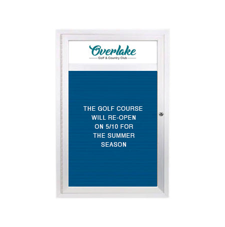 Outdoor Enclosed Letter Boards with Header (Single Door)