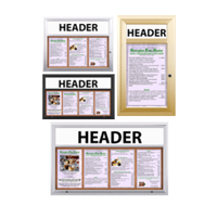 Indoor Menu Cases with Header (11" x 17" Portrait Menus) (Radius Edge)