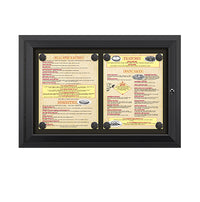 Outdoor Enclosed Magnetic Restaurant Menu Display Case | 11" x 14" Portrait | Holds Two Portrait Menus ACROSS