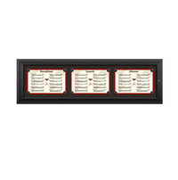 Outdoor Enclosed Magnetic Restaurant Menu Display Case | 17" x 11" Landscape | Holds Three Landscape Menus ACROSS