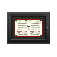 Outdoor Enclosed Magnetic Restaurant Menu Display Case for 17x11 Landscape Size Single Menu