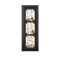 Outdoor Enclosed Magnetic Restaurant Menu Display Case | 8 1/2" x 11" Portrait | Holds Three Portrait Menus STACKED