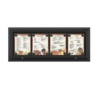 Outdoor Enclosed Magnetic Restaurant Menu Display Case | 8 1/2" x 11" Portrait | Holds Four Portrait Menus ACROSS