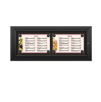 Outdoor Enclosed Magnetic Restaurant Menu Display Case | 14" x 8 1/2" Landscape | Holds Two Landscape Menus ACROSS