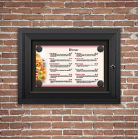 Outdoor Enclosed Magnetic Restaurant Menu Display Case | 14" x 8 1/2" Landscape | SINGLE Menu