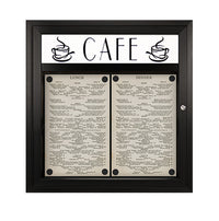 MAGNETIC Outdoor Enclosed Menu Case 29x30 with Pre-Printed Restaurant Menu Display Header | CAFE | MENU | BISTRO | TODAY"S SPECIALS + Custom Headers