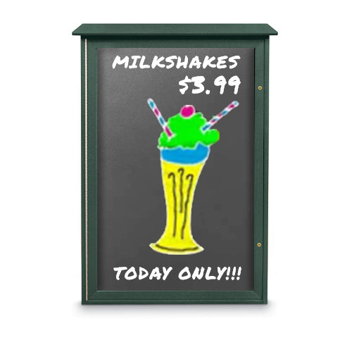 38" x 54" Outdoor Message Center - Magnetic Black Dry Erase Board