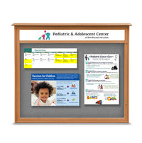 36x36 Outdoor Message Center Wall Mount Information Board with Header | Maintenance Free