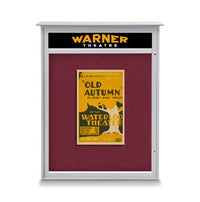 22x28 Outdoor Cork Board Message Center with Header - LEFT Hinged (Image Not to Scale)