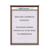 38" x 54" Outdoor Message Center Letter Board with Header (Single Door)