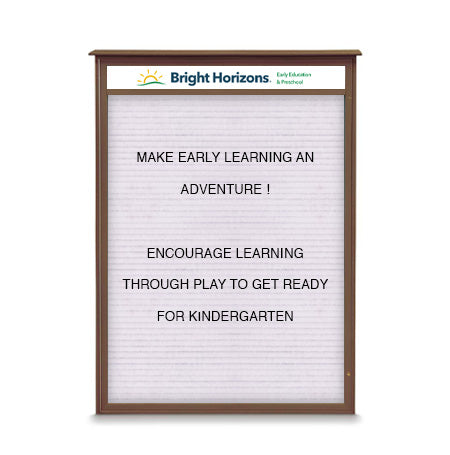 38" x 54" Outdoor Message Center Letter Board with Header (Single Door)