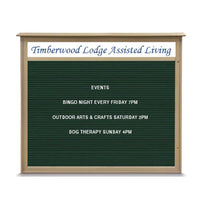 48" x 48" Outdoor Message Center Letter Board with Header (Single Door)