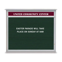 30x36 Wall Mounted Outdoor Message Center with Letter Board with Header