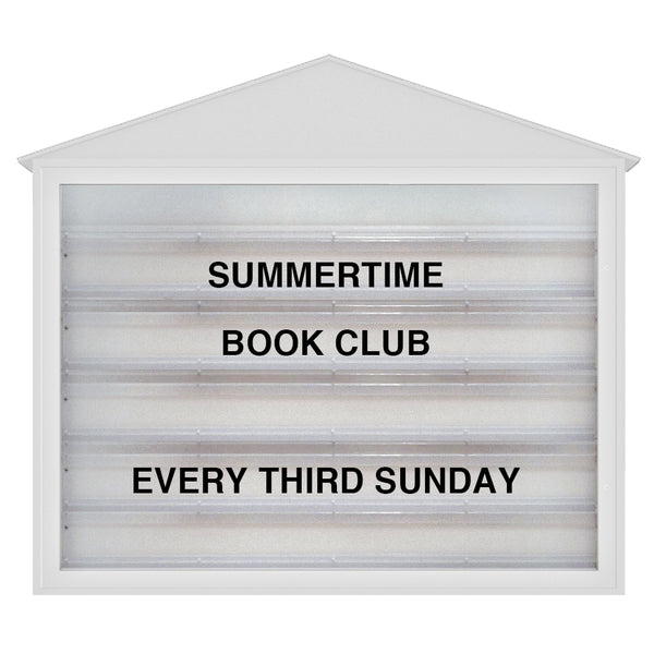 Cathedral-style 40" x 54" Wall Mount Outdoor Message Center Reader Board | White Finish