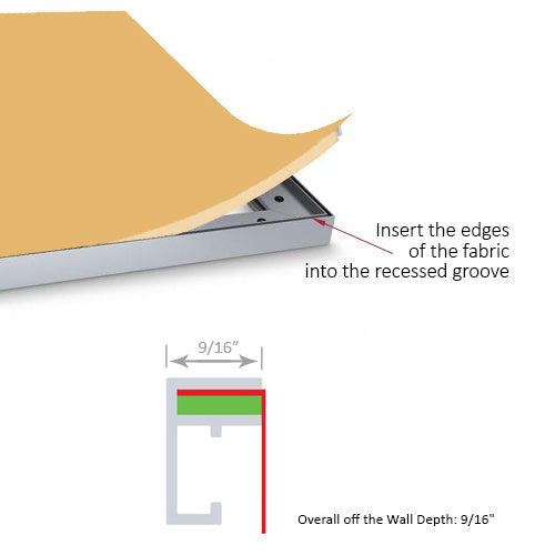 With the Silicone Edge Sewn into the Fabric, Simply Insert the 22" x 28" Graphic into the SEG Frame Recessed Grooves