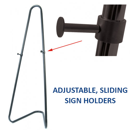 ADJUSTABLE, SLIDING SIGN HOLDER DISPLAY