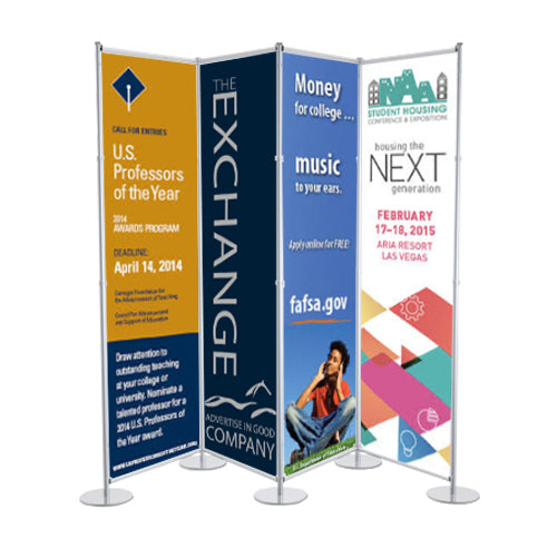 30" WIDE SCREEN PANEL FLOOR STAND BANNER DISPLAY (FOUR SIDED)