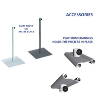 TRAVEL BASE - BLACK OR SILVER FINISHES - ALUMINUM ALLOY PLATFORM CHANNELS