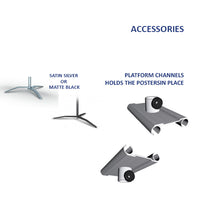 TRAVEL BASE - BLACK OR SILVER FINISHES - ALUMINUM ALLOY PLATFORM CHANNELS