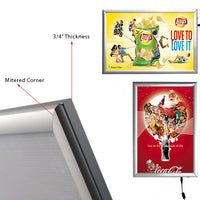 Black 22 x 28 LED Light Box with Snap Frame Design Mounts in Portrait or Landscape Position.