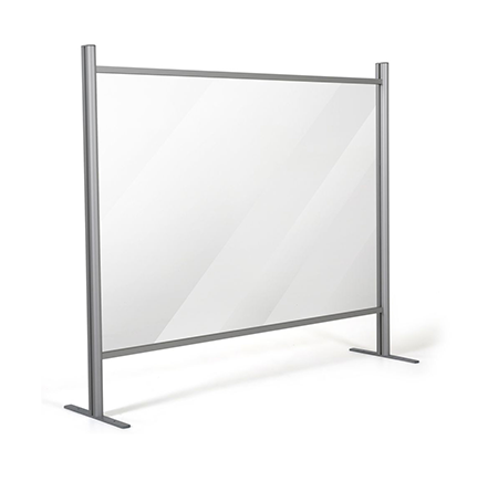 39.37" W x 39.37" H Adjustable Aluminum Frame Acrylic Countertop Sneeze Guard