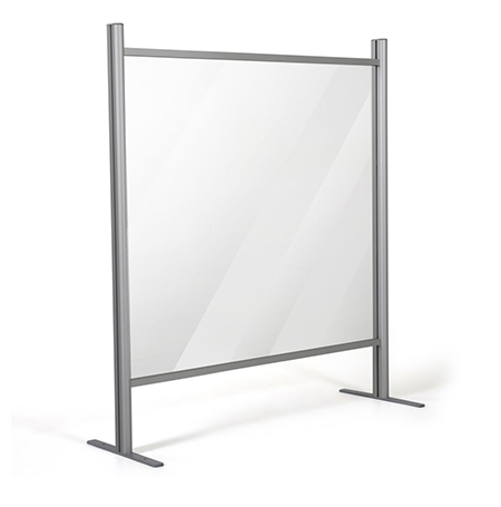 31.49" W x 47.24" H Adjustable Aluminum Frame Acrylic Countertop Sneeze Guard