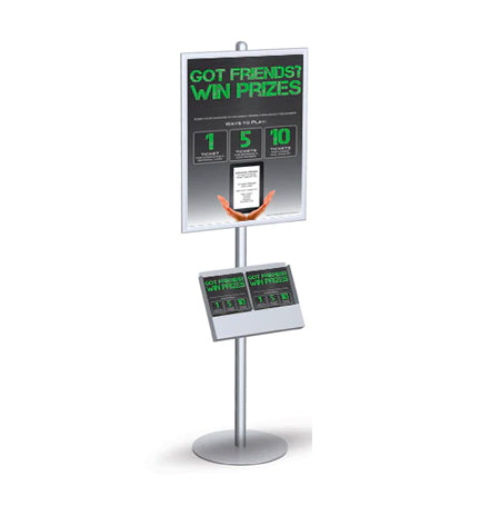 POSTO-STAND™ 8 Foot Poster Sign Stand 24x36 | Adjustable Slide-in Frame + Optional Brochure Holder