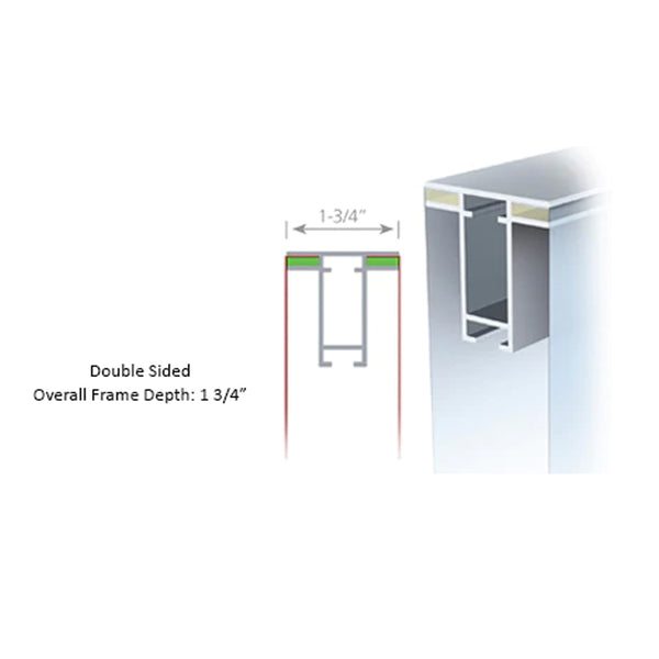 These 36" x 60" SEG Floorstands are Offered in Double Sided Models. 2-Sided Models will accepts 2 Separate Fabric Graphics.