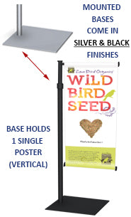 Mini Countertop Sign Stand for 6" Wide Banner | Holds One Vertical  Banner on Telescopic Pole 24" to 42"