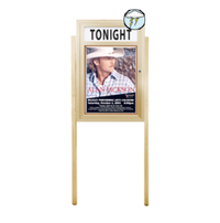 SwingCase Standing 27x41 Outdoor Bulletin Board Enclosed with Header + Posts (One Door)