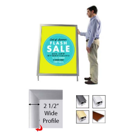 A-Frame 36x60 Sign Holder | Snap Frame 2 1/2" Wide