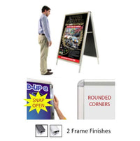 A-Frame 24x48 Sign Holder | Snap Frame 1 1/4" Wide (with Radius Corners)