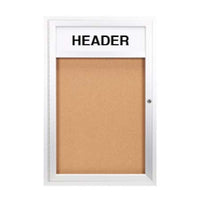 Indoor Enclosed Poster Display Cases with Header & Lights (Single Door) "SwingCase"