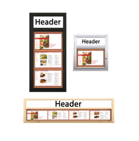 Indoor Menu Cases with Header & Lights (11" x 17" Landscape Menus) (Radius Edge)