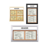 Indoor Enclosed Menu Cases with Header & Lights (11" x 14" Landscape Menus) (Radius Edge)