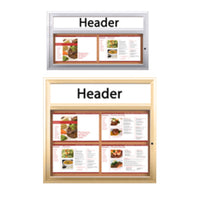 Indoor Enclosed Menu Cases with Header (11" x 17" Landscape Menus)